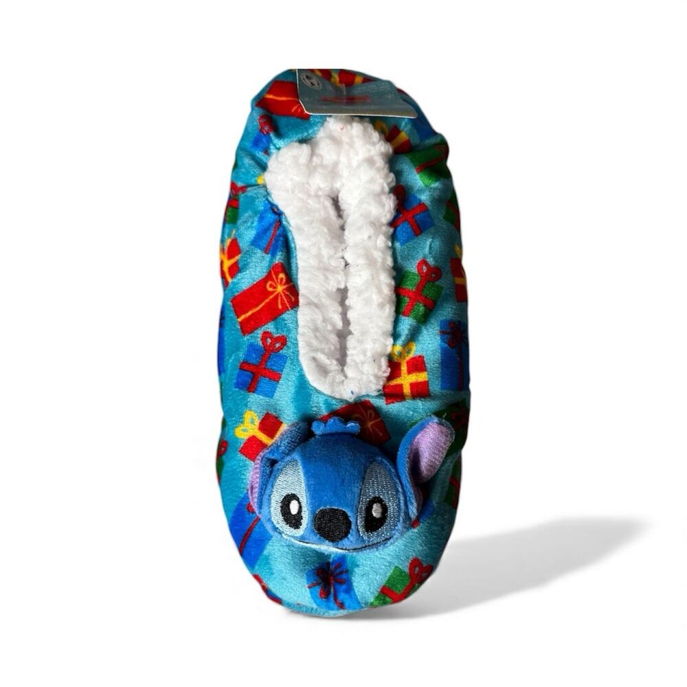 Disney Stitch Fuzzy Babba Non-Slip Slipper Socks Holiday Gifts Print Up To Sz 9
